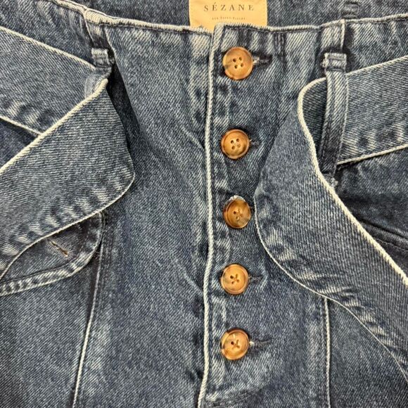 Sezane Women's Blue and Navy Jeans - Picture 3 of 8